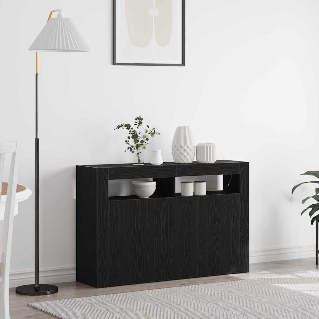 Credenza Rovere Nero 116 x 30 x 75 cm Legno multistrato