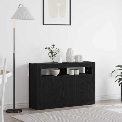 Credenza Rovere Nero 116 x 30 x 75 cm Legno multistrato