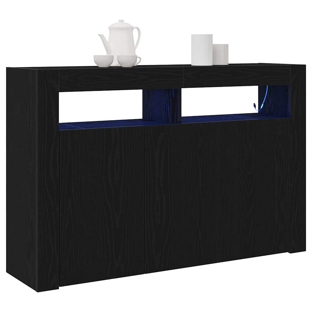 Credenza Rovere Nero 116 x 30 x 75 cm Legno multistrato
