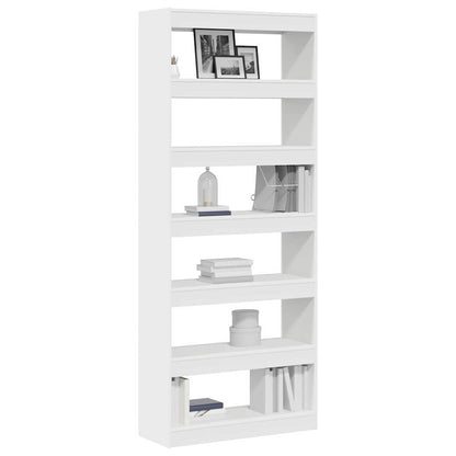 Armadio per Libri Bianco 80 x 30 x 198 cm Legno multistrato