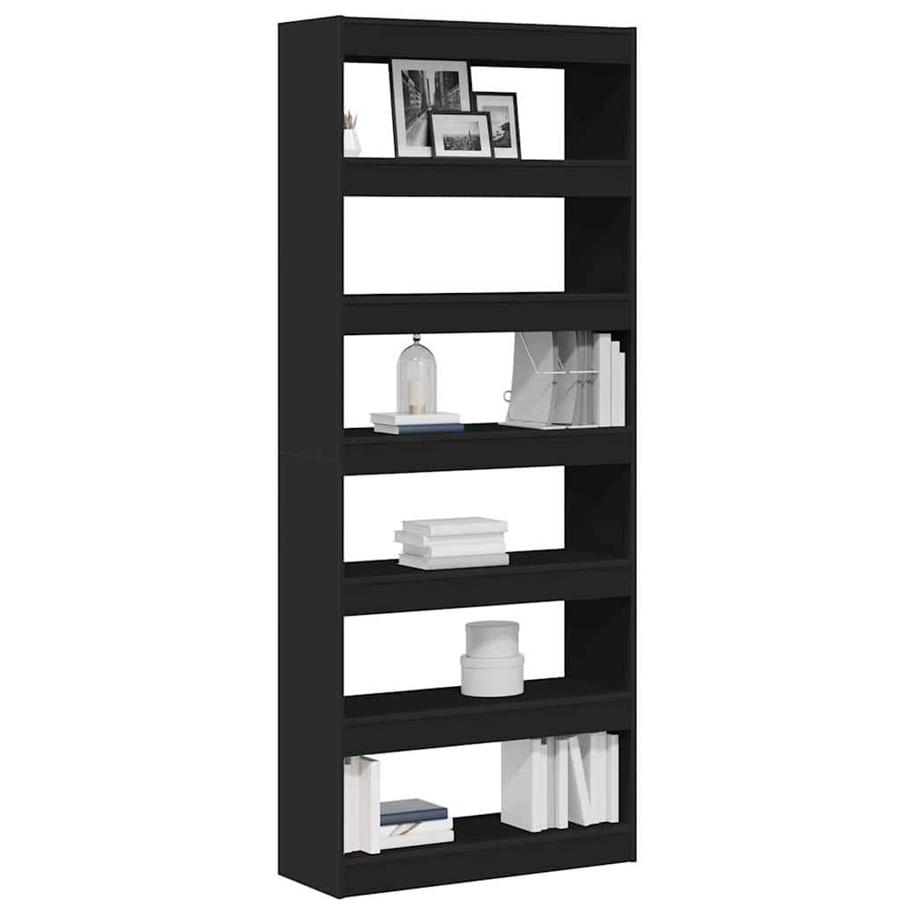 Armadio per Libri Nero 80 x 30 x 198 cm Legno multistrato