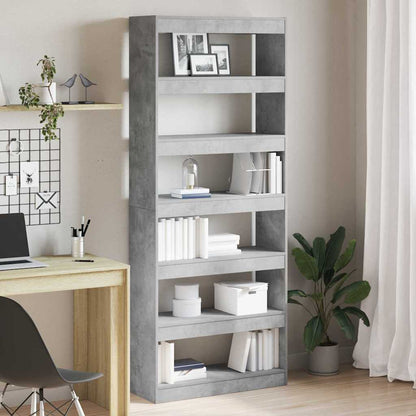 Armadio per Libri Grigio cemento 80 x 30 x 198 cm