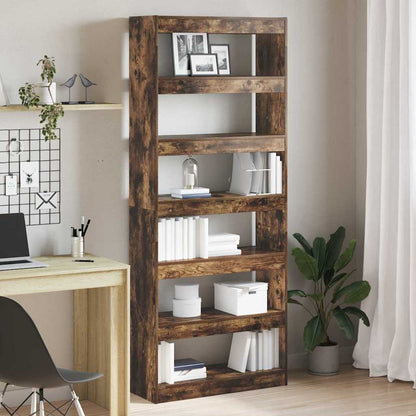 Armadio per Libri con lo scaffale Rovere fumÃ© 80 x 30 x 198 cm
