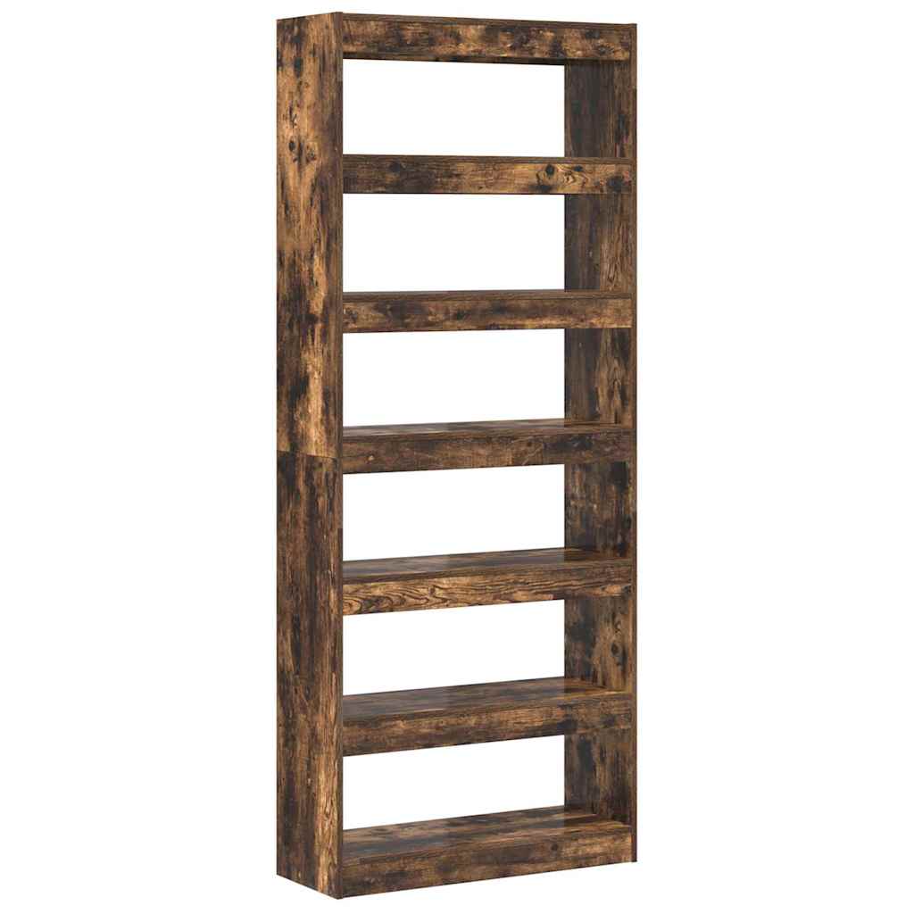 Armadio per Libri con lo scaffale Rovere fumÃ© 80 x 30 x 198 cm