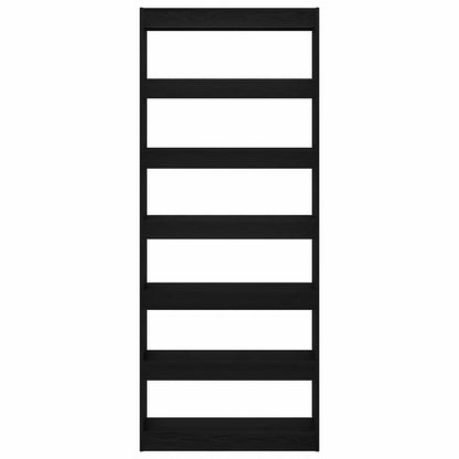 Armadio per Libri con lo scaffale Rovere Nero 80 x 30 x 198 cm