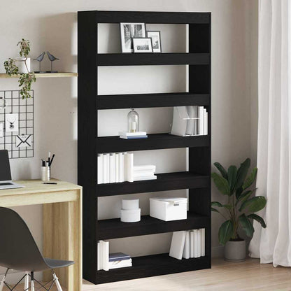 Armadio per Libri Rovere Nero 100 x 30 x 198 cm