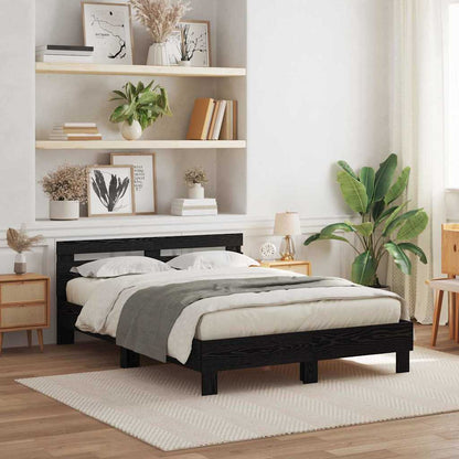 Struttura del letto Rovere Nero 150 x 200 cm Legno multistrato