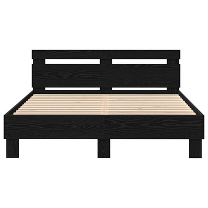 Struttura del letto Rovere Nero 140 x 190 cm Legno multistrato
