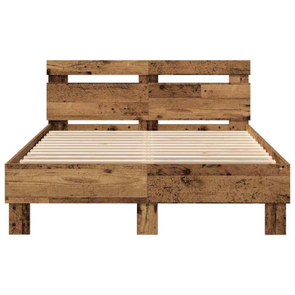 Struttura del letto con led Legno vecchio 135 x 190 cm