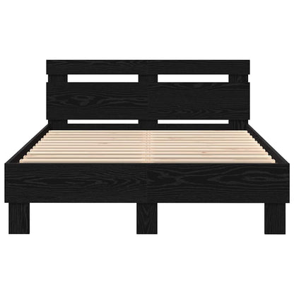 Struttura del letto Rovere Nero 120 x 190 cm Legno multistrato