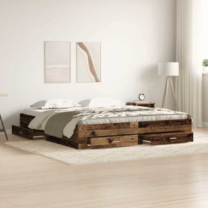 Struttura del letto con cassetto Legno vecchio 180 x 200 cm