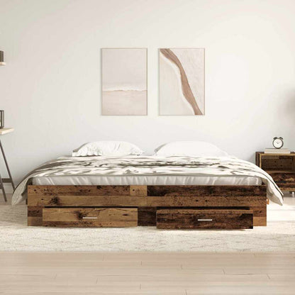 Struttura del letto con cassetto Legno vecchio 180 x 200 cm