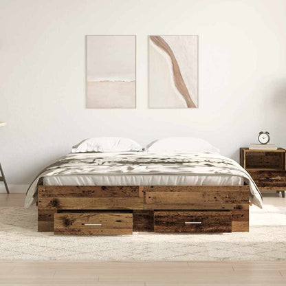 Struttura del letto con cassetto Legno vecchio 160 x 200 cm