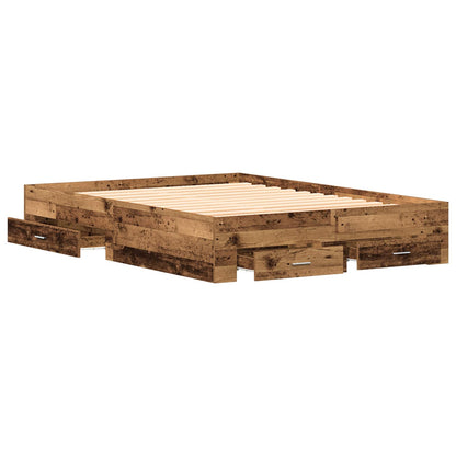 Struttura del letto con cassetto Legno vecchio 160 x 200 cm