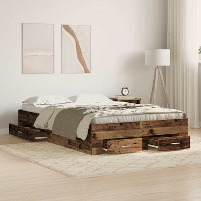Struttura del letto con cassetto Legno vecchio 120 x 190 cm