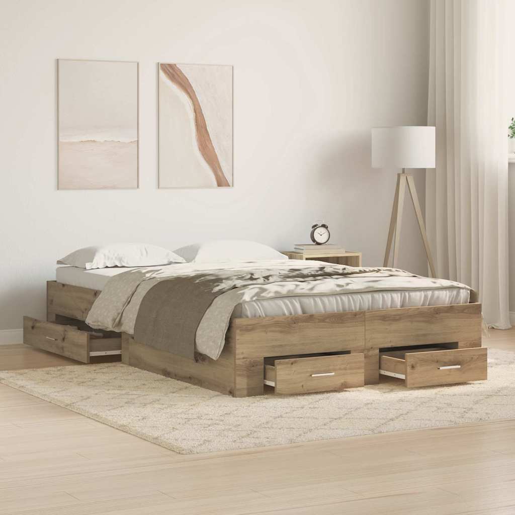 Struttura del letto Rovere artigianale 120 x 190 cm