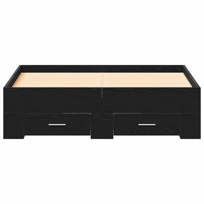 Struttura del letto Rovere Nero 120 x 190 cm Legno multistrato