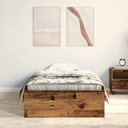 Struttura del letto con cassetto Legno vecchio 100 x 200 cm