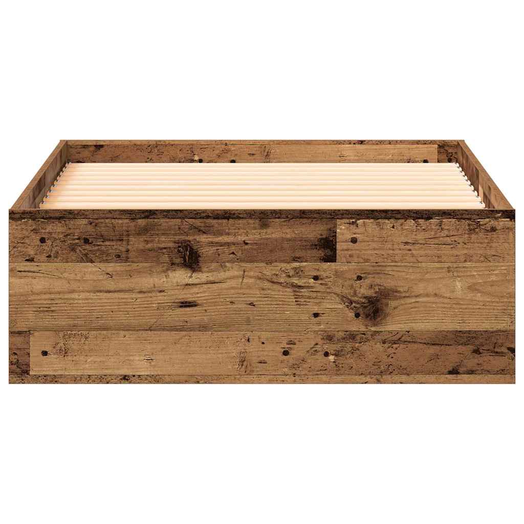 Struttura del letto con cassetto Legno vecchio 100 x 200 cm