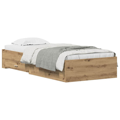 Struttura del letto con cassetto Rovere artigianale 90 x 200 cm