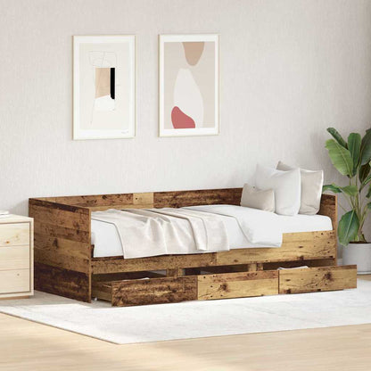 Daybed con testiera Legno vecchio 90 x 200 cm Legno multistrato