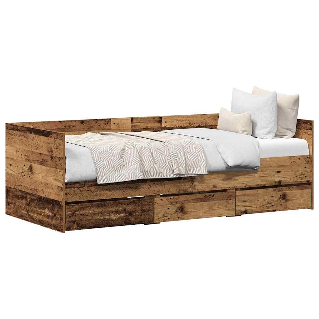 Daybed con testiera Legno vecchio 90 x 190 cm Legno multistrato