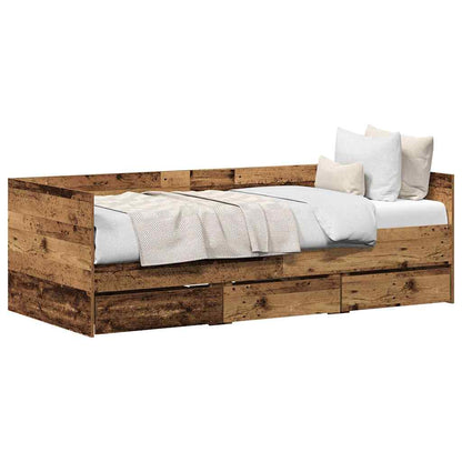 Daybed con testiera Legno vecchio 90 x 190 cm Legno multistrato
