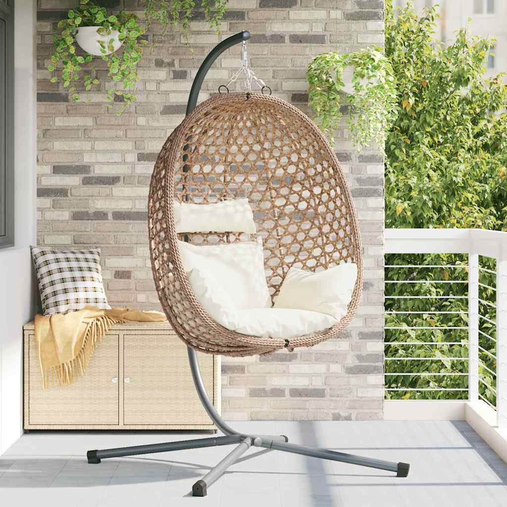 Sedia uovo sospesa Crema Chiara 104 x 100 x 191 cm polyrattan