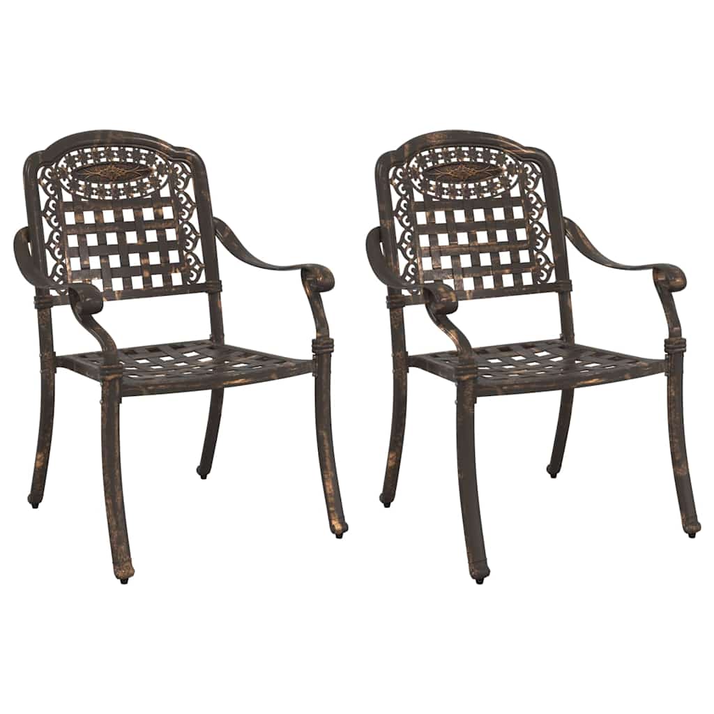 Sedia da Giardino 2 pcs Bronzo 55 x 56,5 x 91cm Alluminio
