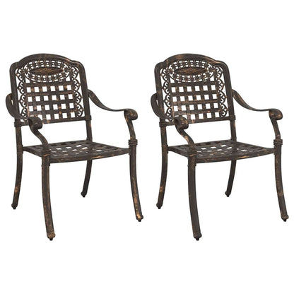 Sedia da Giardino 2 pcs Bronzo 55 x 56,5 x 91cm Alluminio