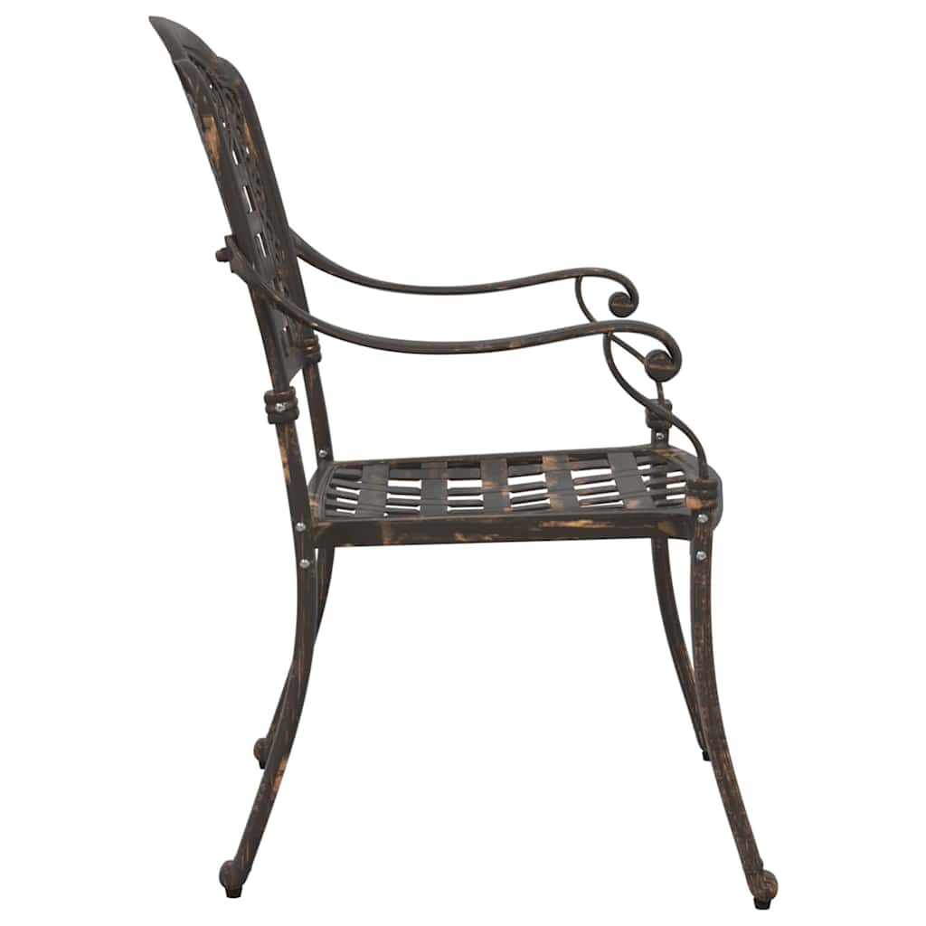 Sedia da Giardino 2 pcs Bronzo 55 x 56,5 x 91cm Alluminio