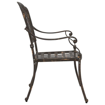 Sedia da Giardino 2 pcs Bronzo 55 x 56,5 x 91cm Alluminio