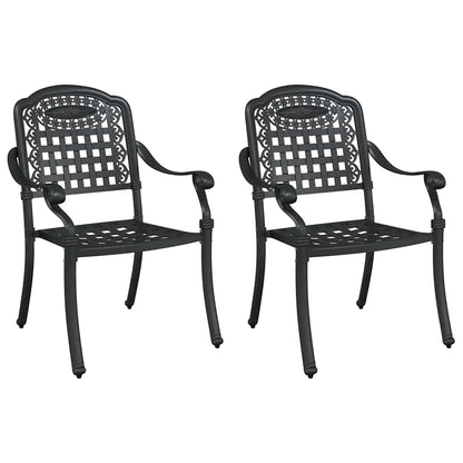 Sedia da Giardino 2 pcs Nero 55 x 56,5 x 91cm Alluminio
