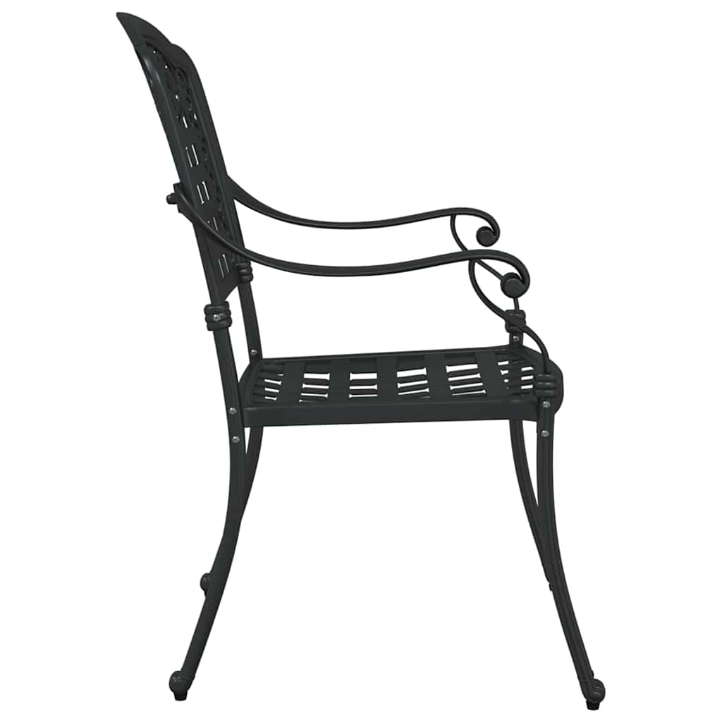 Sedia da Giardino 2 pcs Nero 55 x 56,5 x 91cm Alluminio