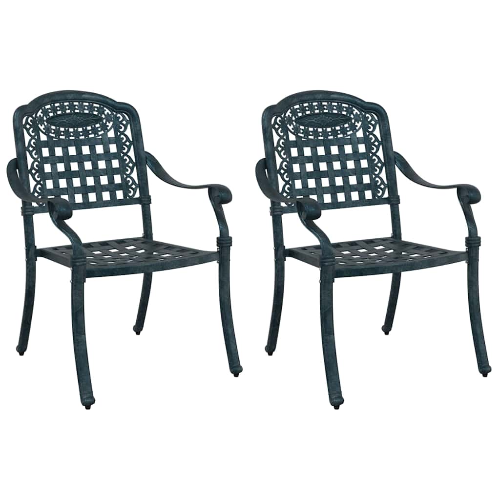Sedia da Giardino 2 pcs Verde 55 x 56,5 x 91cm Alluminio