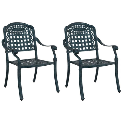 Sedia da Giardino 2 pcs Verde 55 x 56,5 x 91cm Alluminio