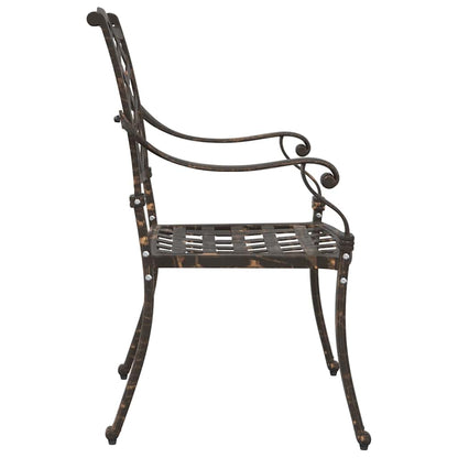 Sedia da Giardino 2 pcs Bronzo 56 x 55 x 92.5cm Alluminio