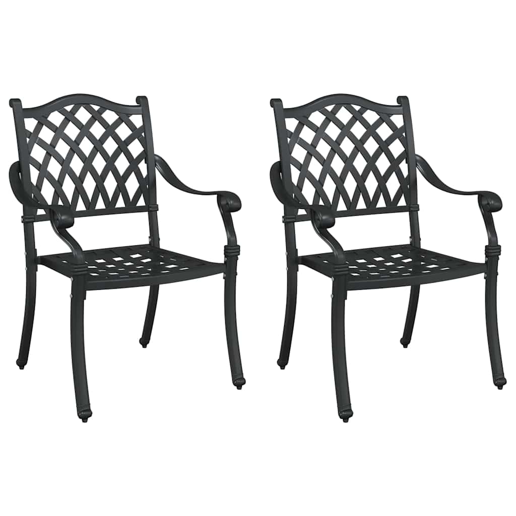 Sedia da Giardino 2 pcs Nero 56 x 55 x 92.5cm Alluminio