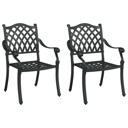 Sedia da Giardino 2 pcs Nero 56 x 55 x 92.5cm Alluminio