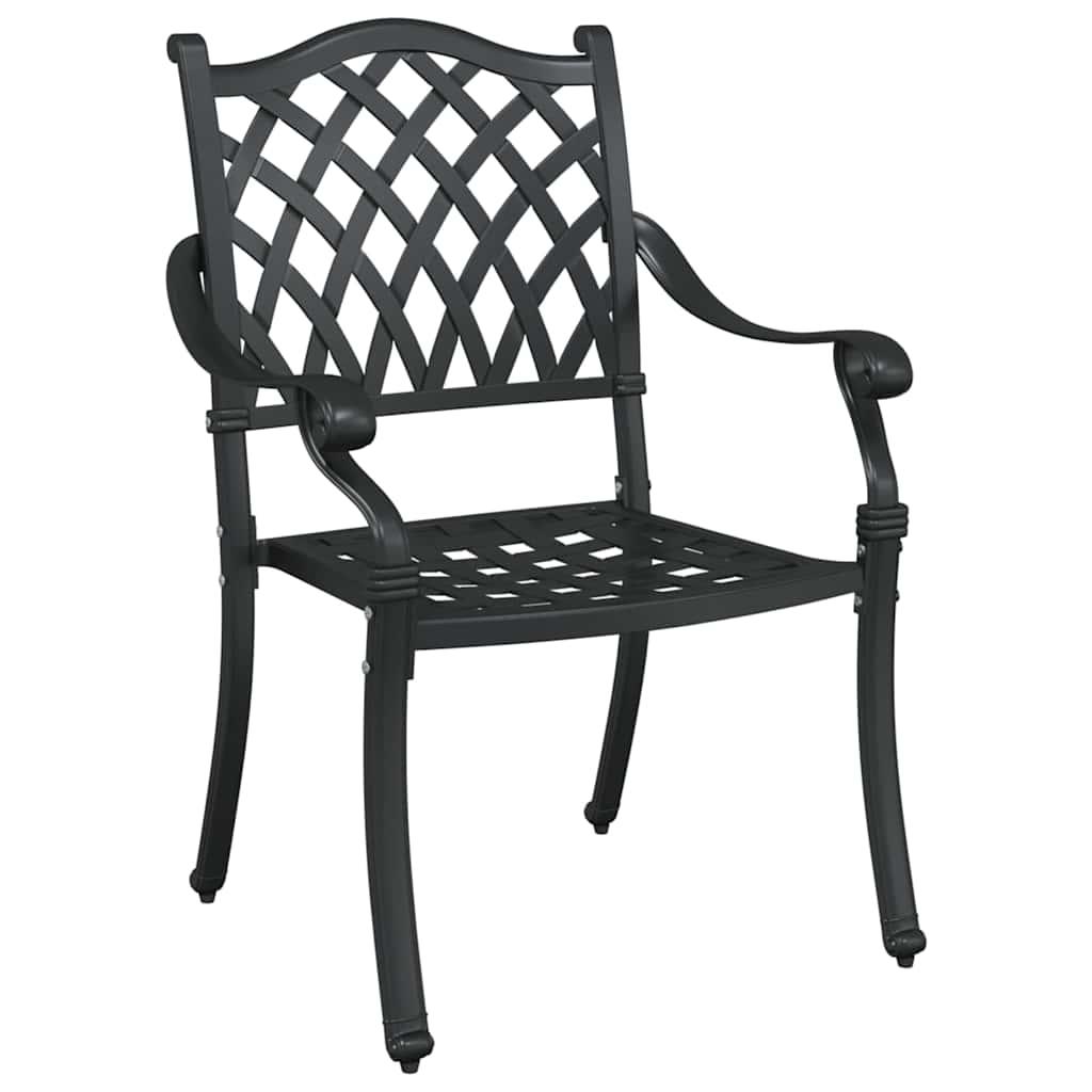 Sedia da Giardino 2 pcs Nero 56 x 55 x 92.5cm Alluminio
