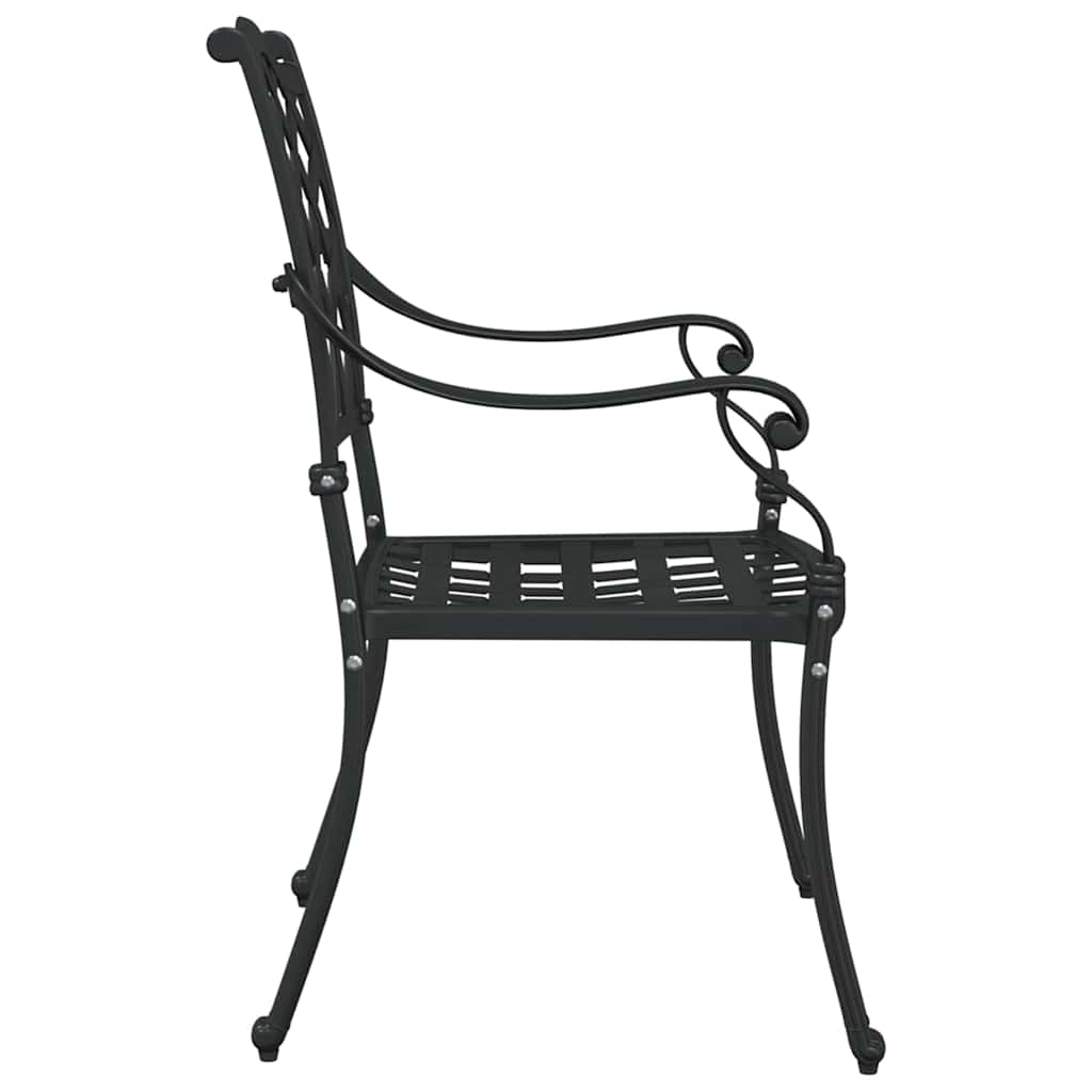 Sedia da Giardino 2 pcs Nero 56 x 55 x 92.5cm Alluminio
