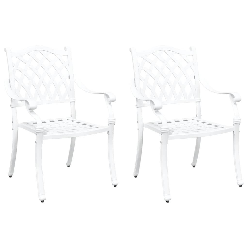 Sedia da Giardino 2 pcs Bianco 56 x 55 x 92.5cm Alluminio