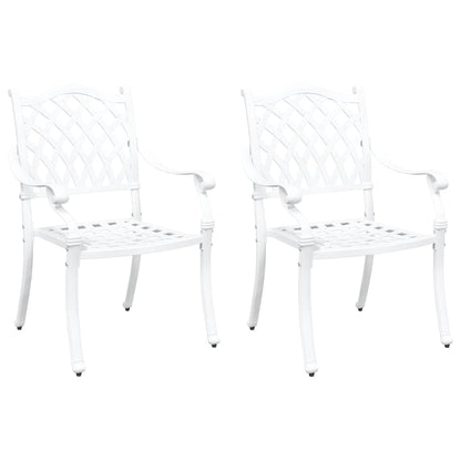 Sedia da Giardino 2 pcs Bianco 56 x 55 x 92.5cm Alluminio