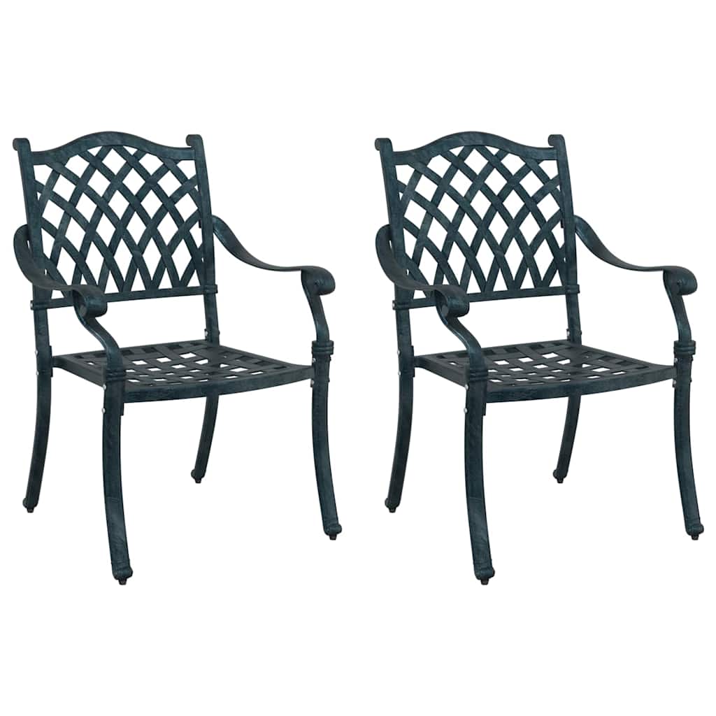 Sedia da Giardino 2 pcs Verde 56 x 55 x 92.5cm Alluminio