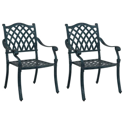 Sedia da Giardino 2 pcs Verde 56 x 55 x 92.5cm Alluminio