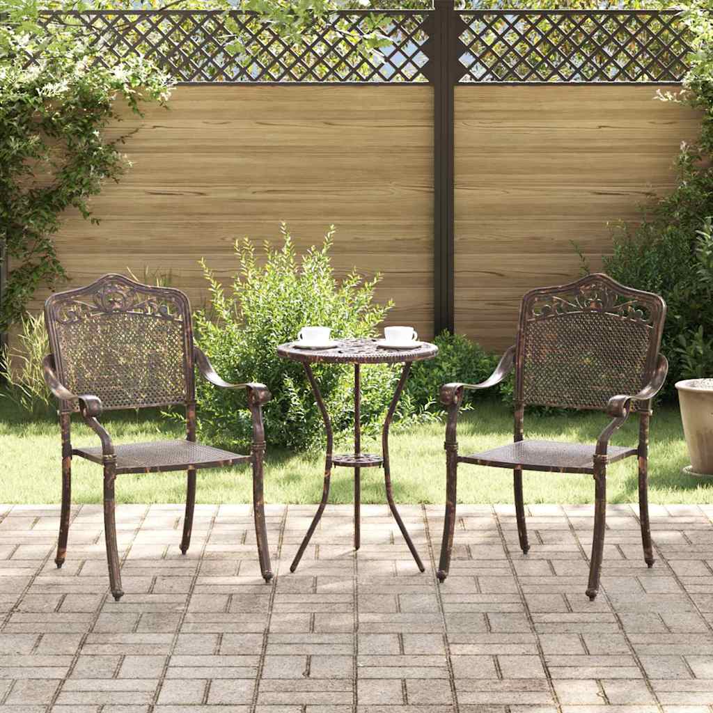 Sedia da Giardino 2 pcs Bronzo 55 x 55 x 92,5cm Alluminio