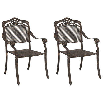 Sedia da Giardino 2 pcs Bronzo 55 x 55 x 92,5cm Alluminio