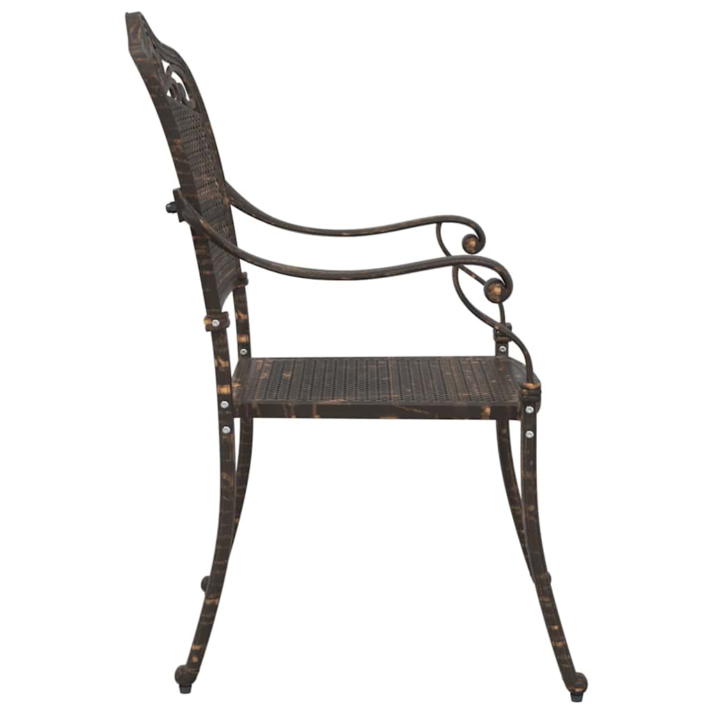 Sedia da Giardino 2 pcs Bronzo 55 x 55 x 92,5cm Alluminio