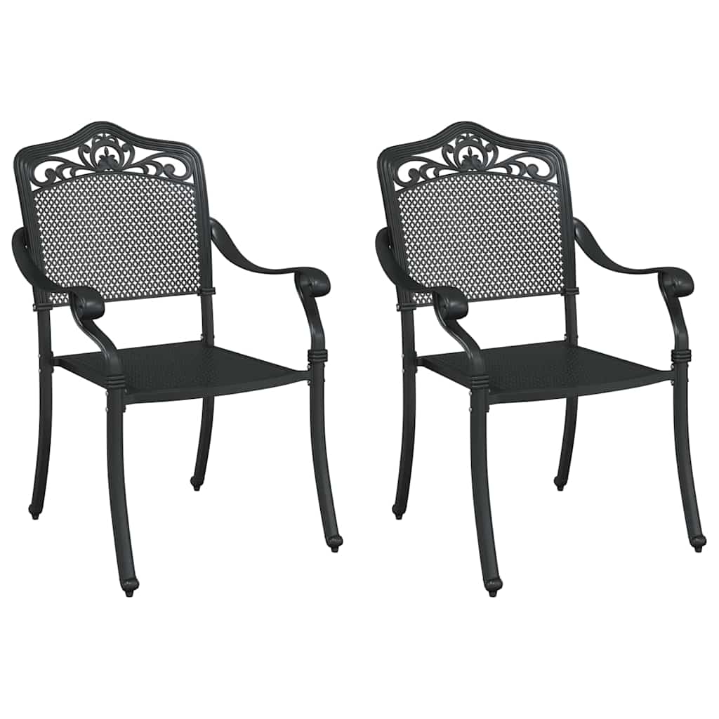Sedia da Giardino 2 pcs Nero 55 x 55 x 92,5cm Alluminio