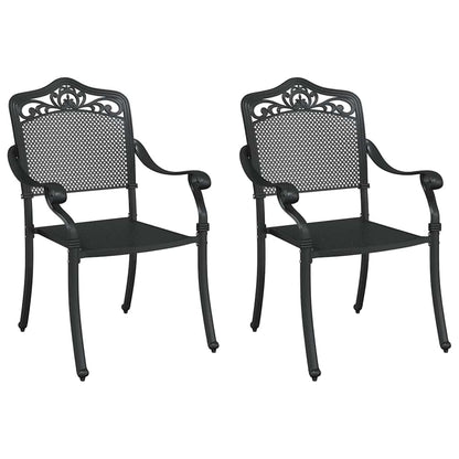 Sedia da Giardino 2 pcs Nero 55 x 55 x 92,5cm Alluminio